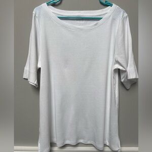 Chico's White Relaxed Boxy Short Sleeve Tee